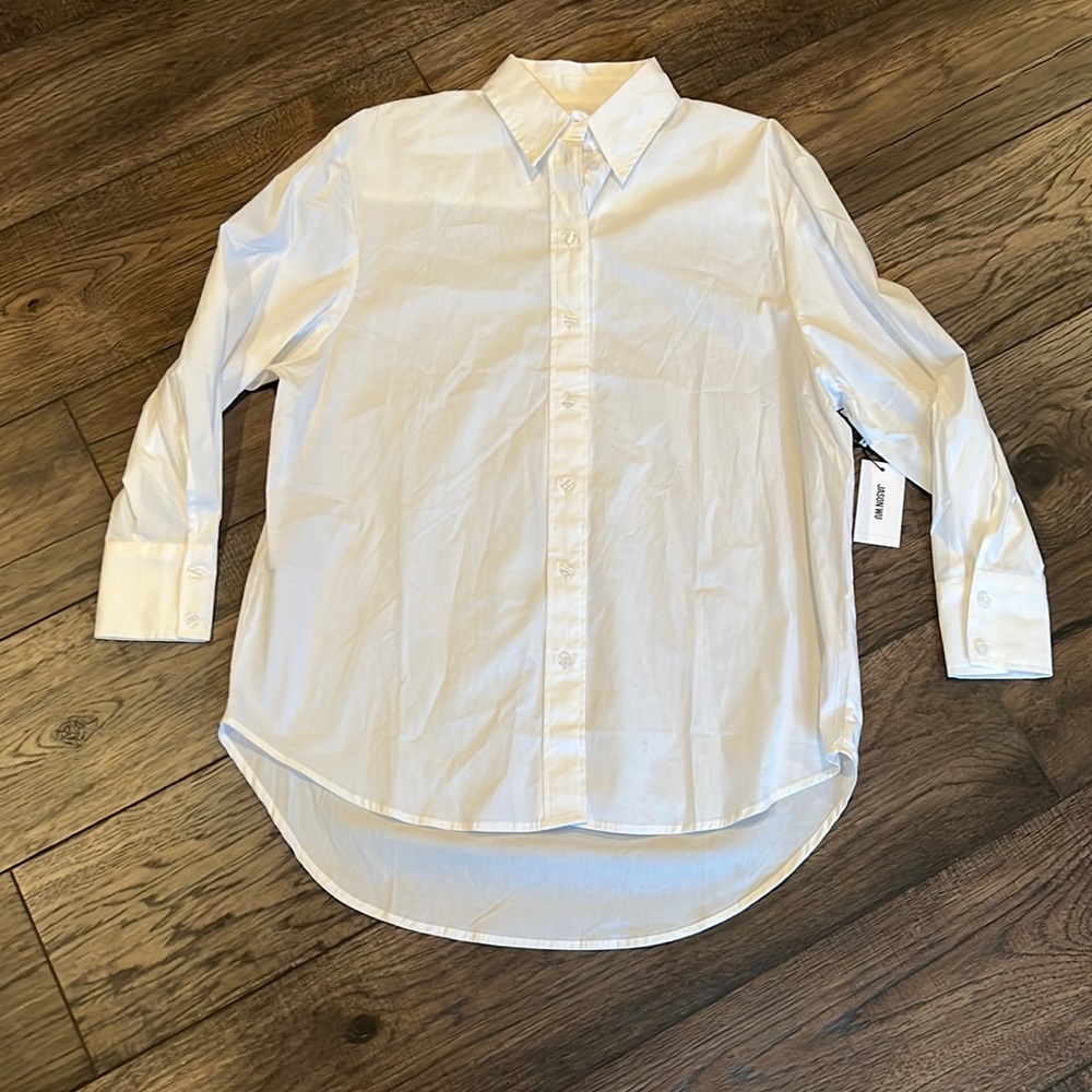 Jason Wu Poplin Cotton Button down Shirt Blouse White size Small
